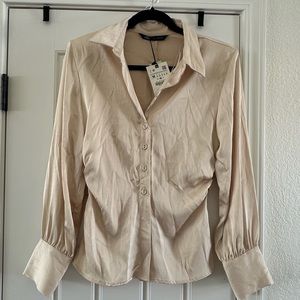 NWT fitted Zara silk blouse